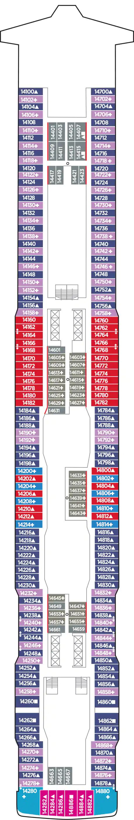 Norwegian Bliss - Norwegian Cruise Line - Deck 14 (Deck 14)