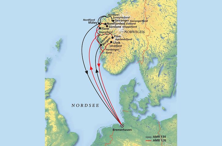 Impressionn zu Phoenix Seereisen - MS Amera - Fjordnorwegen zum Verlieben
