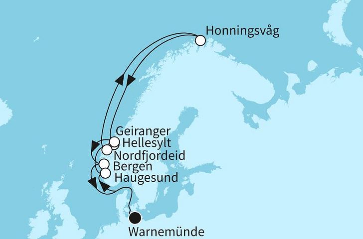 Impressionn zu Sommer 2025 - Mein Schiff 7 - Norwegens Fjordwelten mit Nordkap
