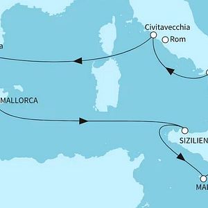 Mein Schiff Daybed Paar Menschen Sonne Meer Reling