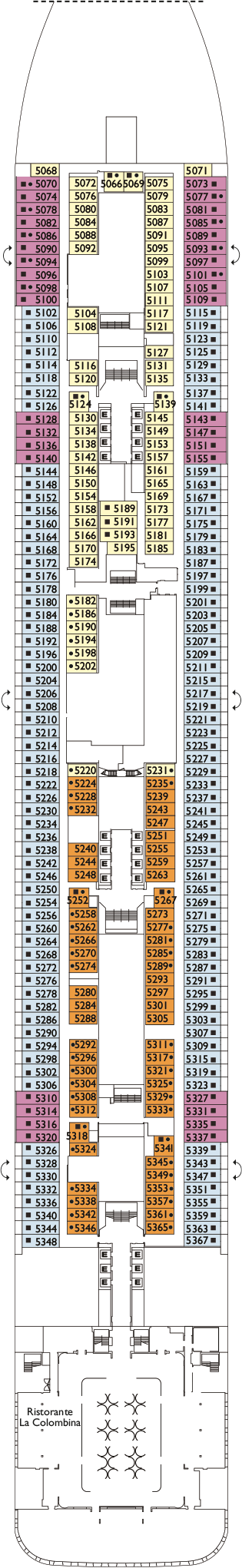 Costa Smeralda - Costa Kreuzfahrten - Deck 5 (Taormina)