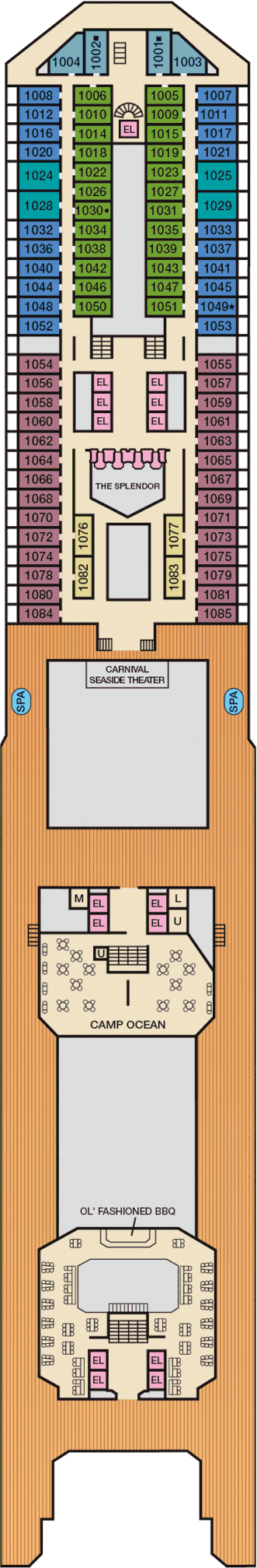 Carnival Splendor - Carnival Cruise Line - Deck 10 (Panorama)