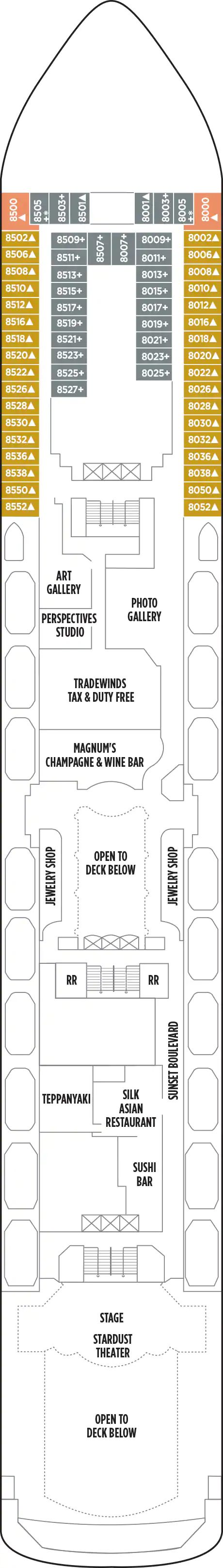 Norwegian Spirit - Norwegian Cruise Line - Deck 8 (Deck 08)