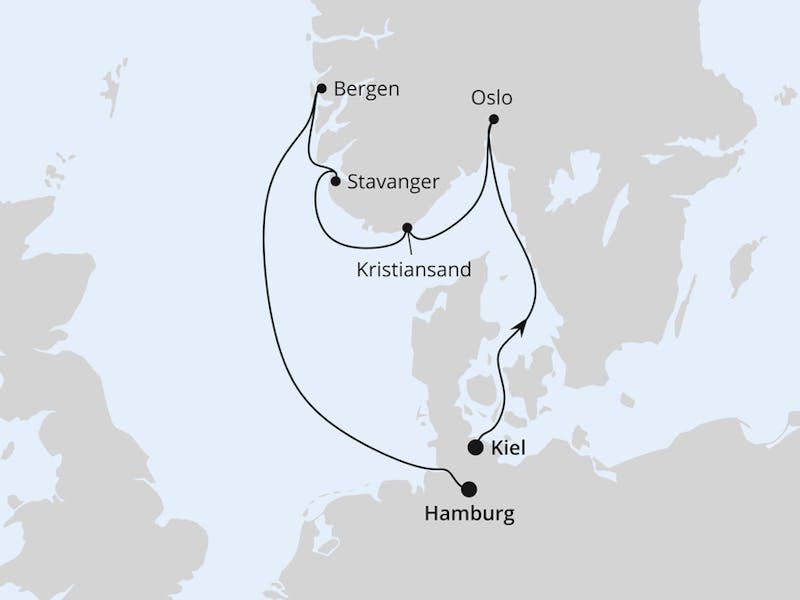 Südnorwegen von Kiel nach Hamburg