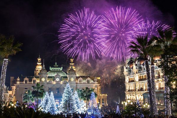 Silvester in Monaco mit Feuerwerk