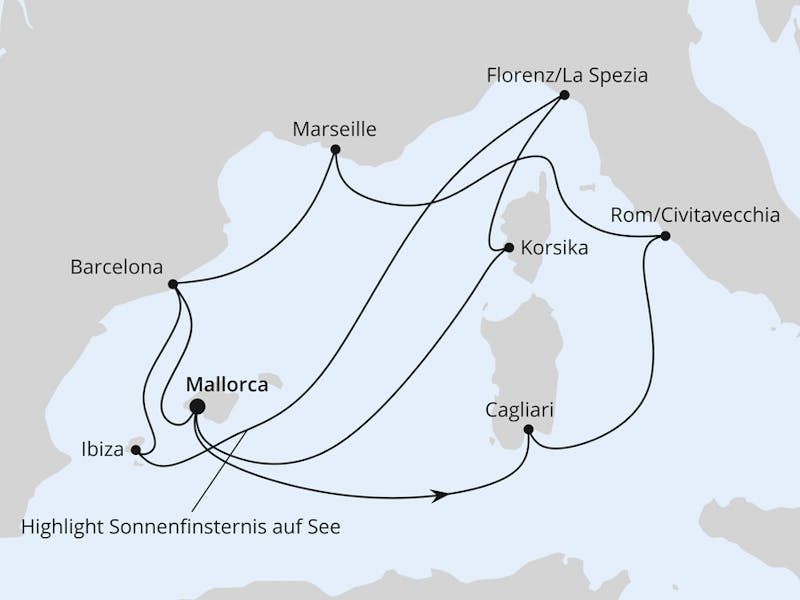 Große Mittelmeer-Reise mit Sonnenfinsternis