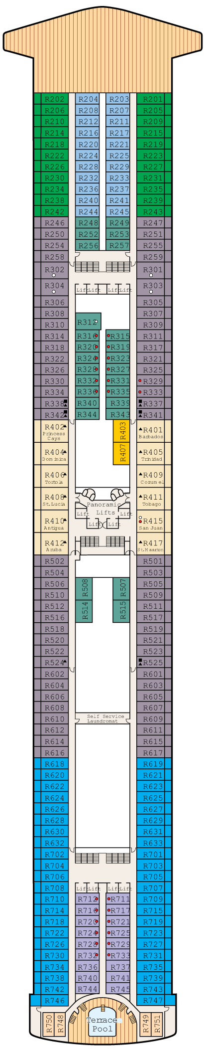 Emerald Princess - Princess Cruises - Deck 14 (Riviera)