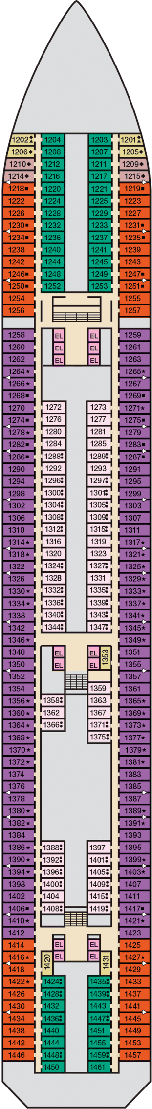 Carnival Splendor - Carnival Cruise Line - Deck 1 (Riviera)