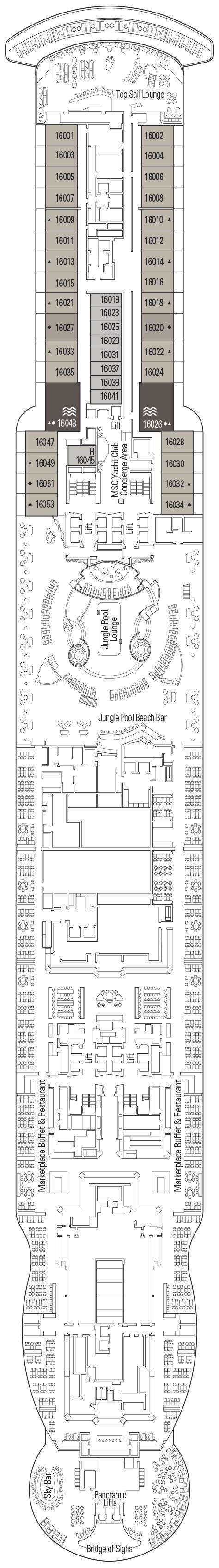 MSC Seashore - MSC Cruises - Deck 16 (Boston Light)