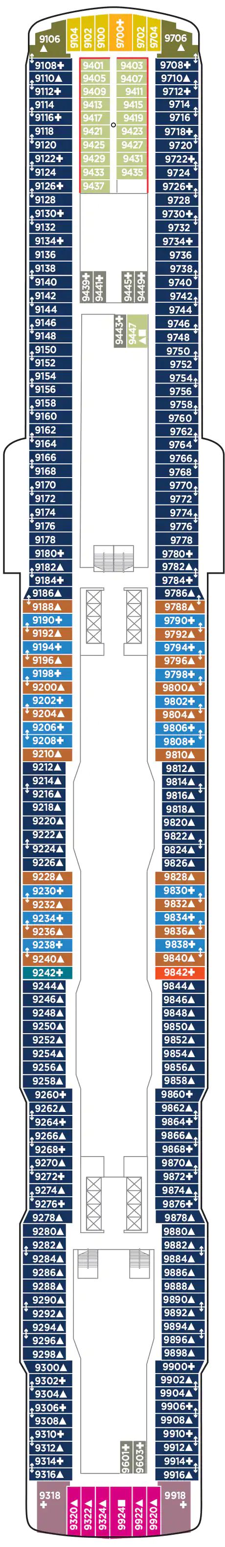 Norwegian Bliss - Norwegian Cruise Line - Deck 9 (Deck 9)