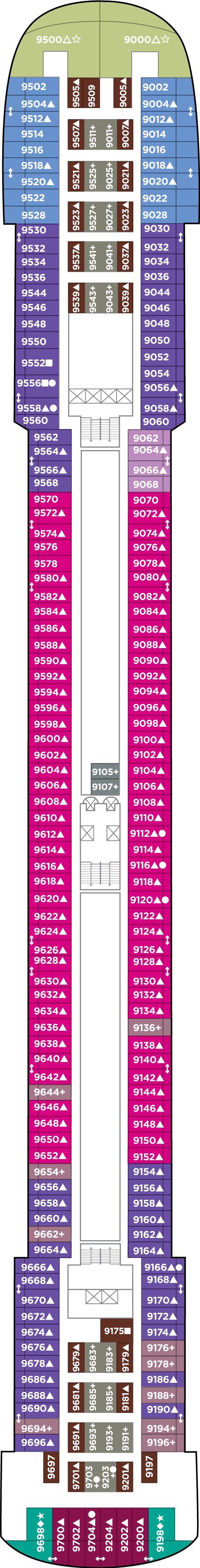 Pride of America - Norwegian Cruise Line - Deck 9 (Deck 09)