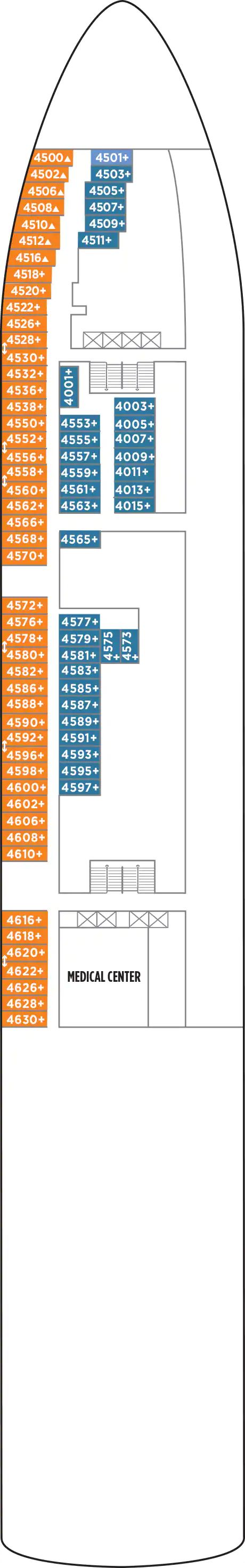 Norwegian Dawn - Norwegian Cruise Line - Deck 4 (Deck 04)