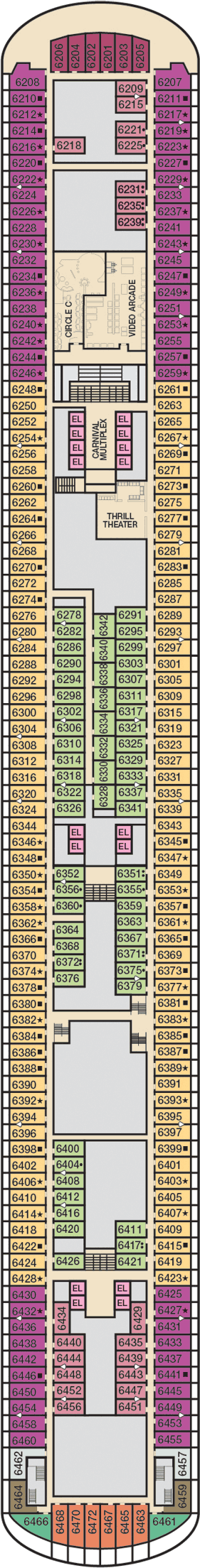 Carnival Vista - Carnival Cruise Line - Deck 6 (Deck 6)