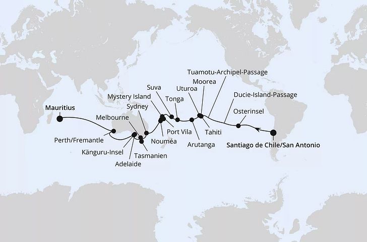 Impression zu AIDA Teilstrecke der Weltreise - AIDAsol - Von San Antonio nach Mauritius