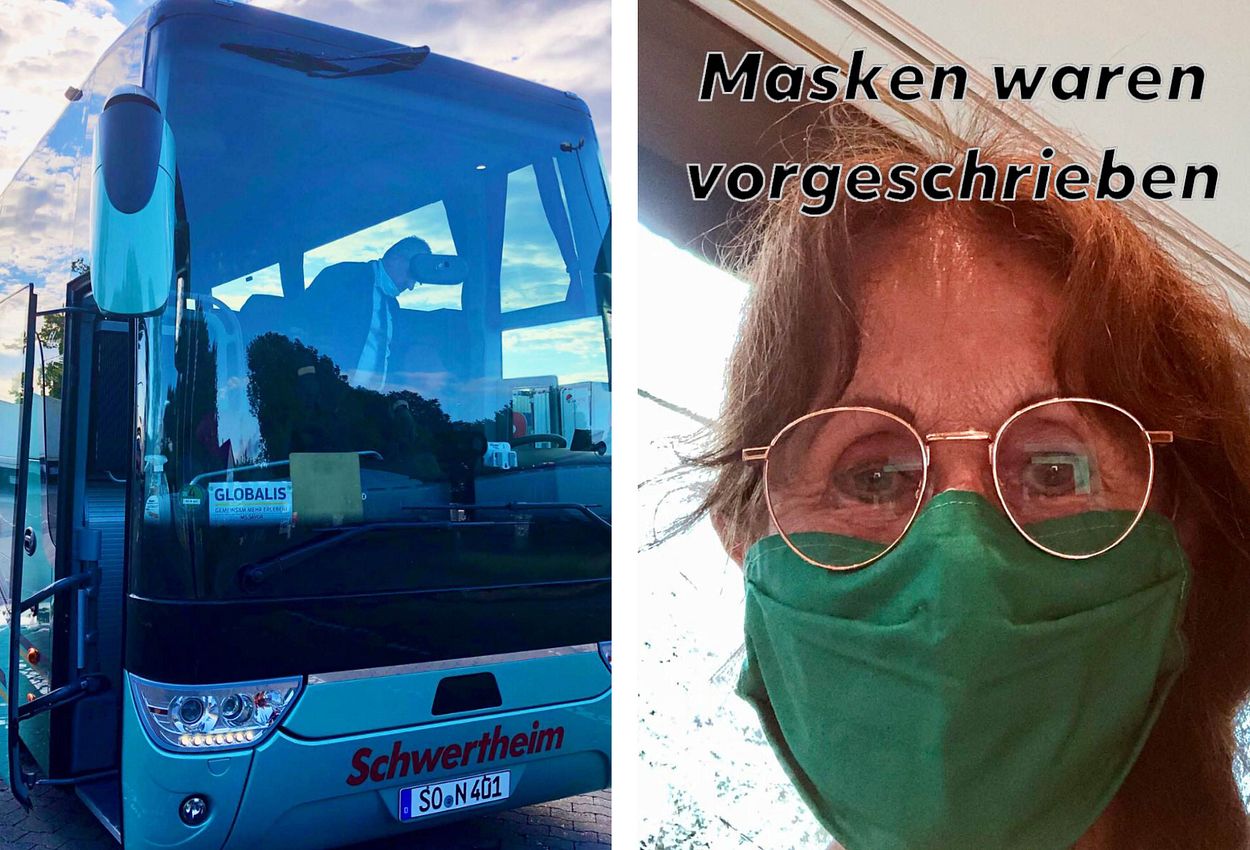 Der komfortable Reisebus | Maskenpflicht im Bus vor der Abfahrt