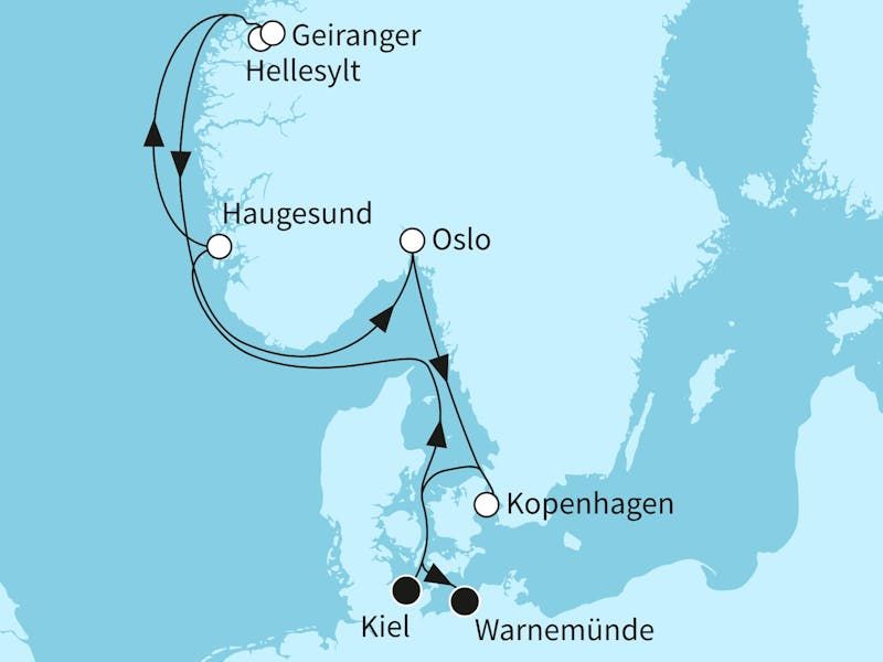 Metropolen der Ostsee und Norwegens Fjordwelten