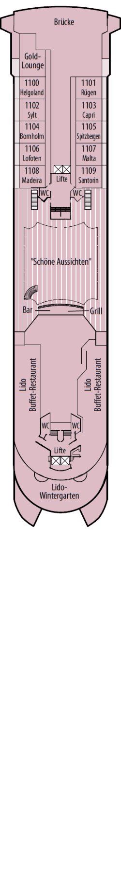 MS Amera - Phoenix Seereisen - Deck 7 (Lido-Deck)