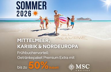 msc sommer 2026 mit frühbuchervorteilen