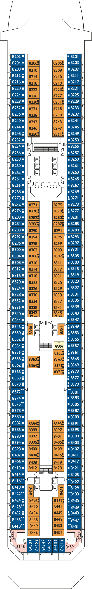 Costa Fascinosa - Costa Kreuzfahrten - Deck 8 (Marlene)
