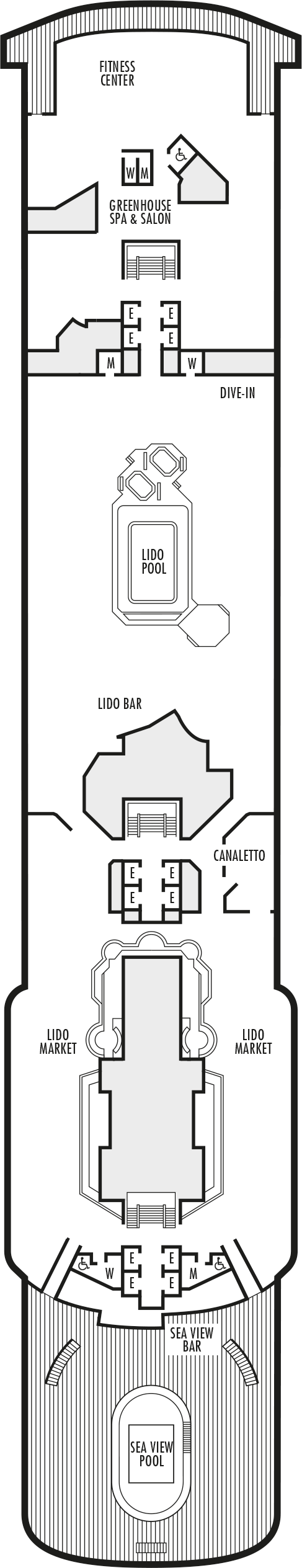 MS Zaandam - Holland America Line - Deck 8 (Lido Deck)