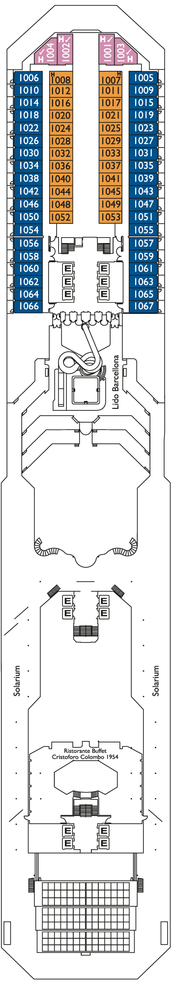 Costa Fortuna - Costa Kreuzfahrten - Deck 10 (Barcellona)