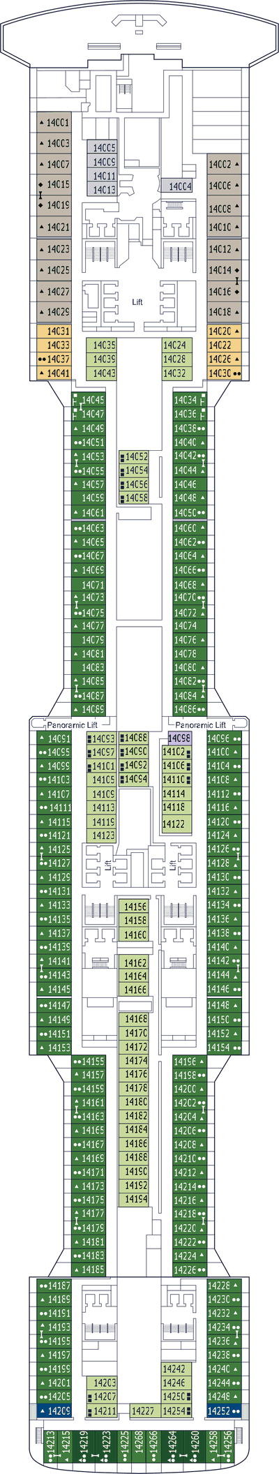 MSC Bellissima - MSC Cruises - Deck 14 (Divina)
