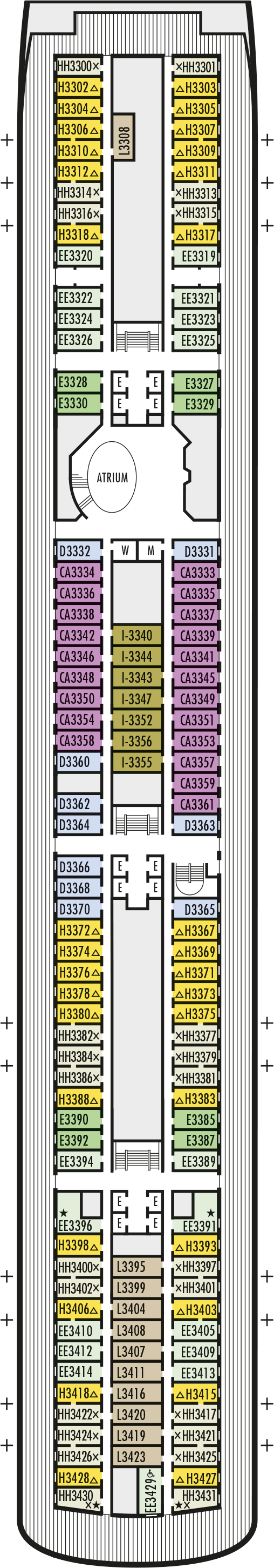 MS Volendam - Holland America Line - Deck 3 (Lower Promenade Deck)