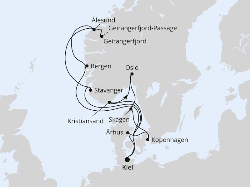 Große Skandinavien-Reise ab Kiel