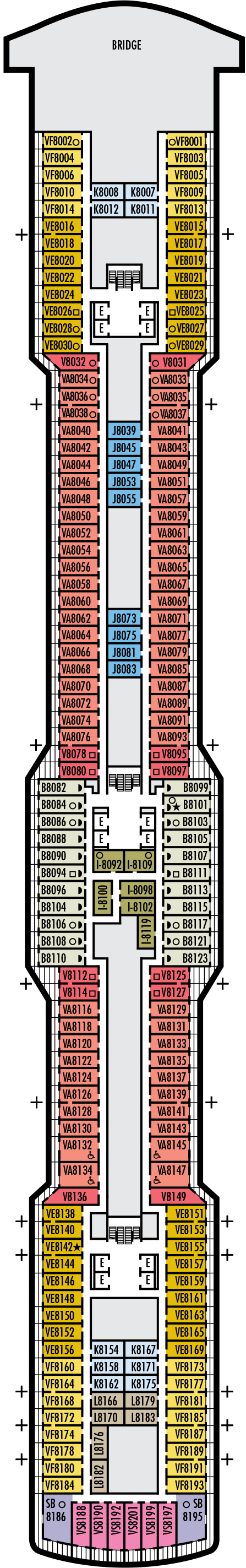 MS Koningsdam - Holland America Line - Deck 8 (Navigation)