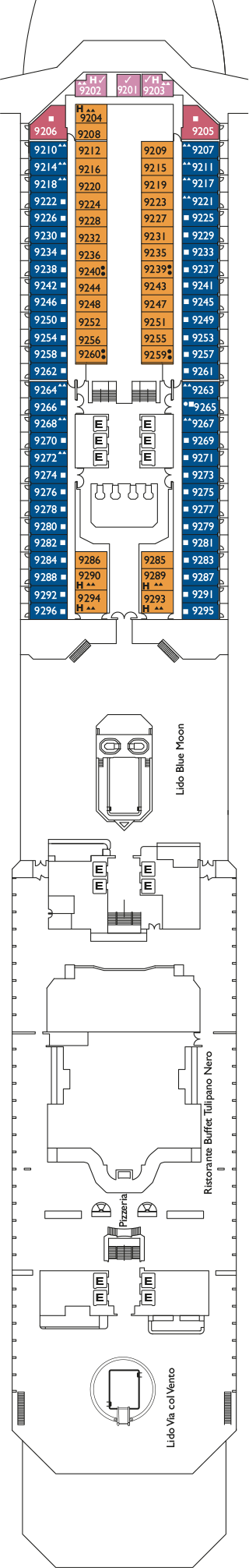 Costa Fascinosa - Costa Kreuzfahrten - Deck 9 (Carmen)