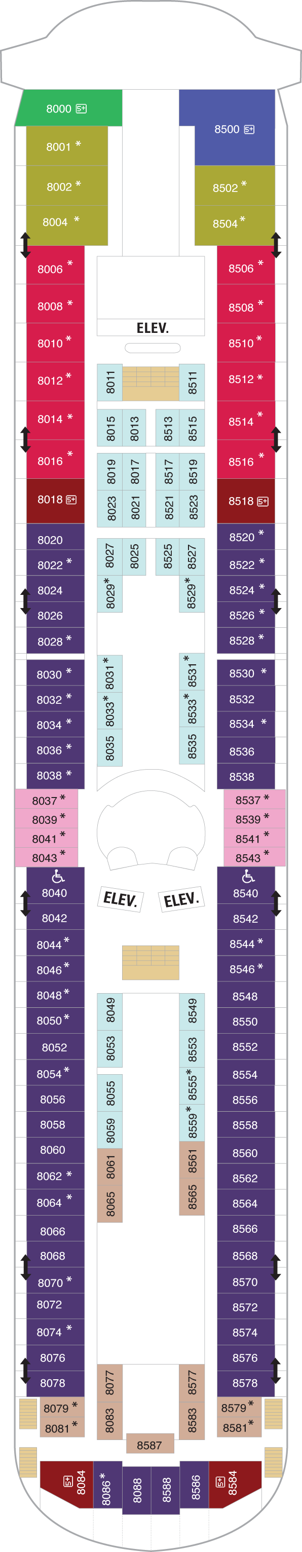 Grandeur of the Seas - Royal Caribbean International - Deck 8 (Deck Eight)