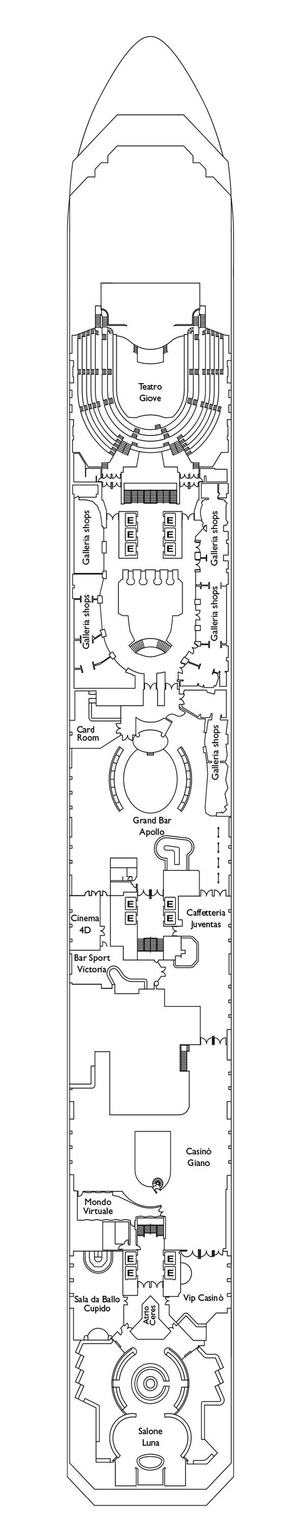 Costa Serena - Costa Kreuzfahrten - Deck 5 (Gemini)