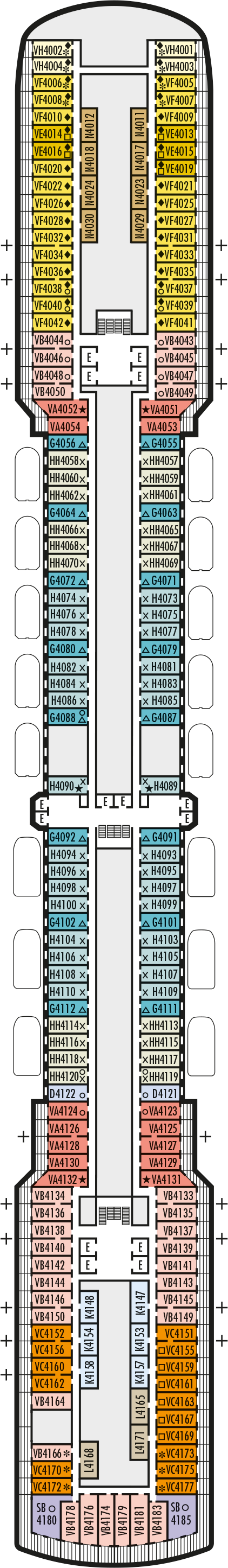 MS Noordam - Holland America Line - Deck 4 (Upper Promenade Deck)