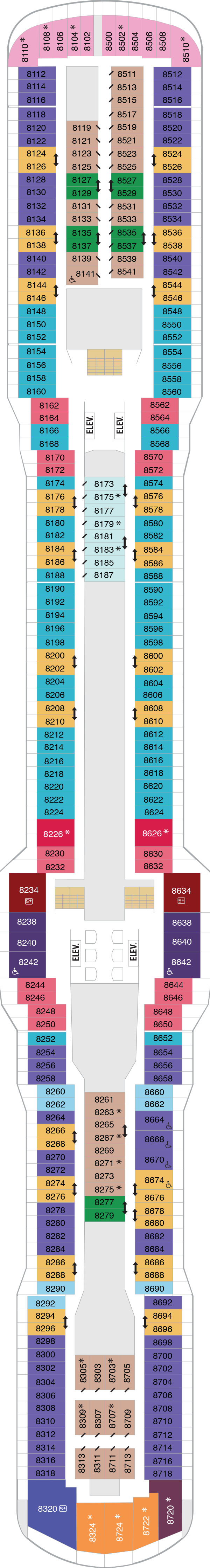Odyssey of the Seas - Royal Caribbean International - Deck 8 (Deck 8)