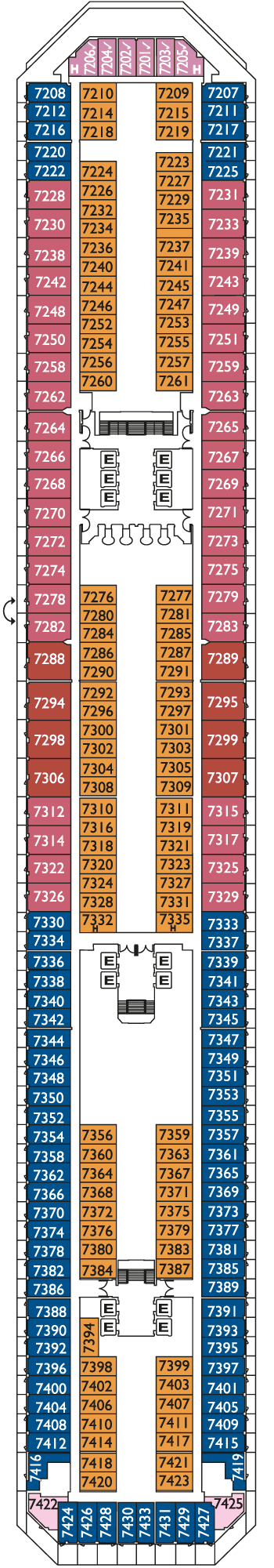 Costa Fortuna - Costa Kreuzfahrten - Deck 7 (Caracas)