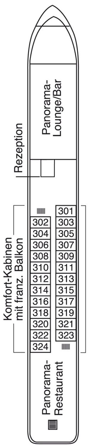 MS Aurelia - Phoenix Flusskreuzfahrten - Deck 3 (Oriondeck)