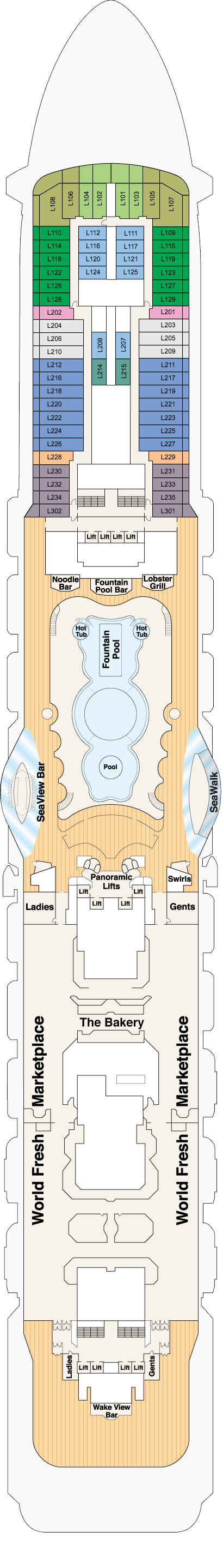 Majestic Princess - Princess Cruises - Deck 16 (Lido)