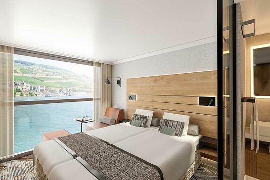 nickoSpirit - Nicko Cruises - 2-Bett Mitteldeck mit absenkbarer Panoramafront (MD)