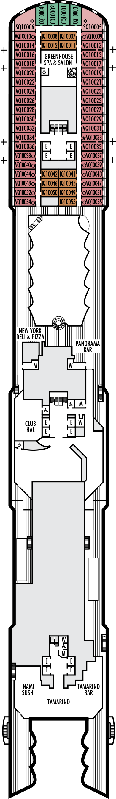 MS Nieuw Statendam - Holland America Line - Deck 10 (Panorama)