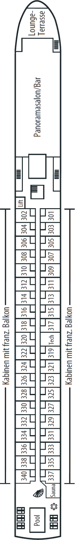 MS VistaStar - 1AVista - Deck 3 (Oberdeck)