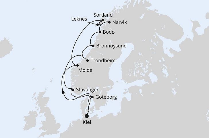 Impressionn zu AIDA Angebot der Woche - AIDAbella - Norwegen mit Lofoten & Vesterålen