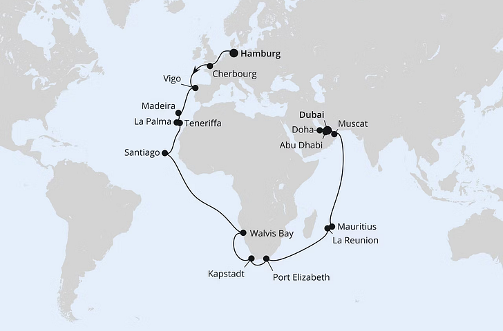 Impression zu AIDA Winter 2027/2028 - AIDAperla - Weltenbummler Südafrika, Mauritius & Orient