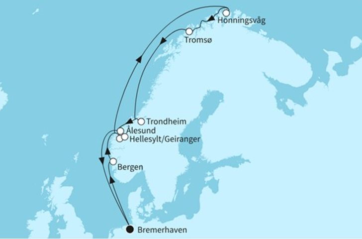 Impressionn zu Angebot der Woche - Mein Schiff 2 - Norwegens Fjordwelten mit Nordkap