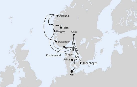 Große Skandinavien-reise ab Kiel