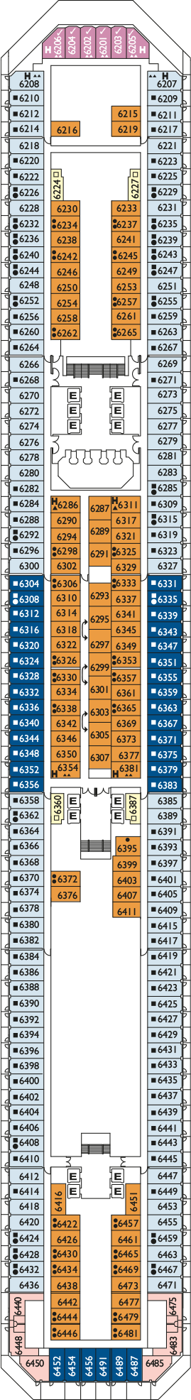 Costa Pacifica - Costa Kreuzfahrten - Deck 6 (Boheme)