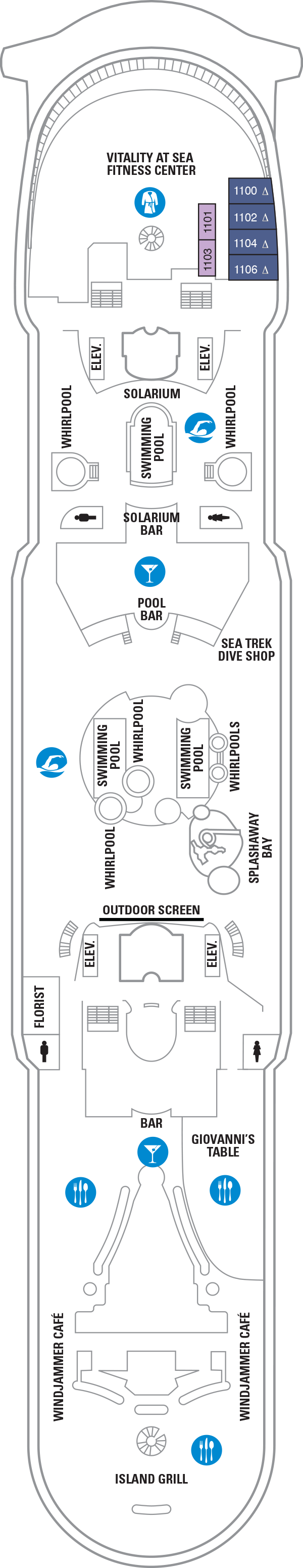 Adventure of the Seas - Royal Caribbean International - Deck 11