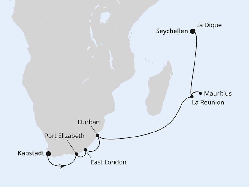 Seychellen, Mauritius & Südafrika
