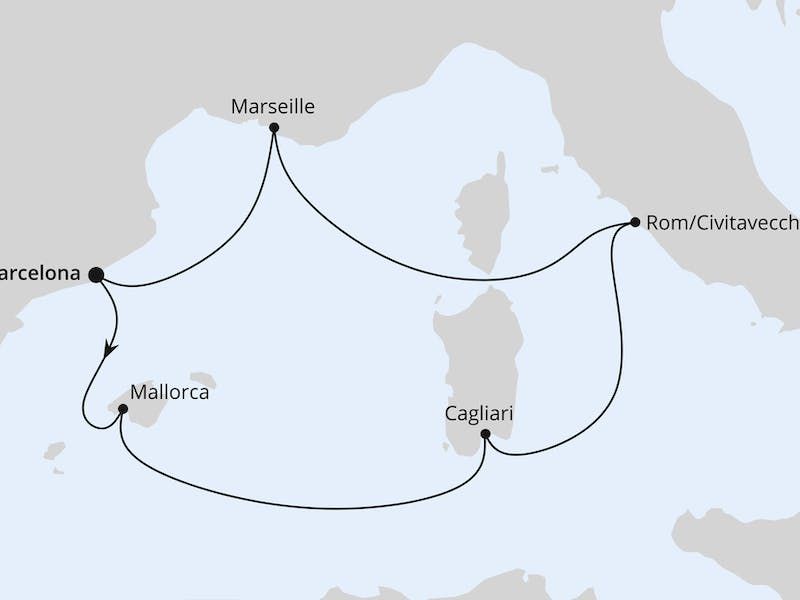  Mediterrane Schätze mit Sardinien ab Barcelona