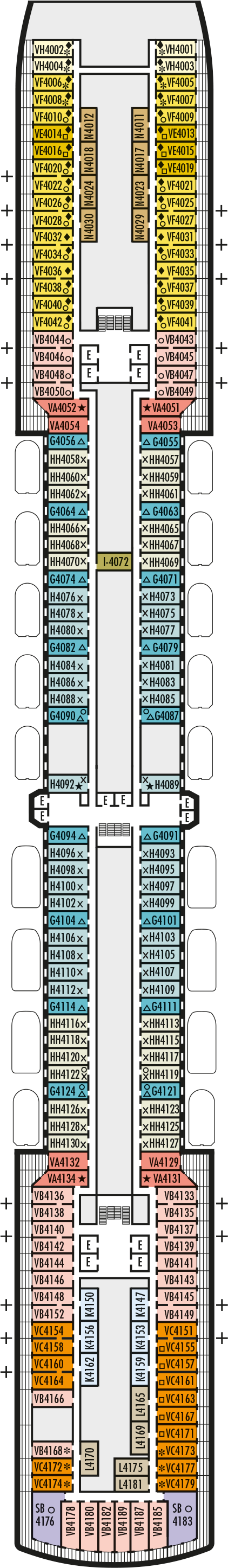 MS Nieuw Amsterdam - Holland America Line - Deck 4 (Upper Promenade)