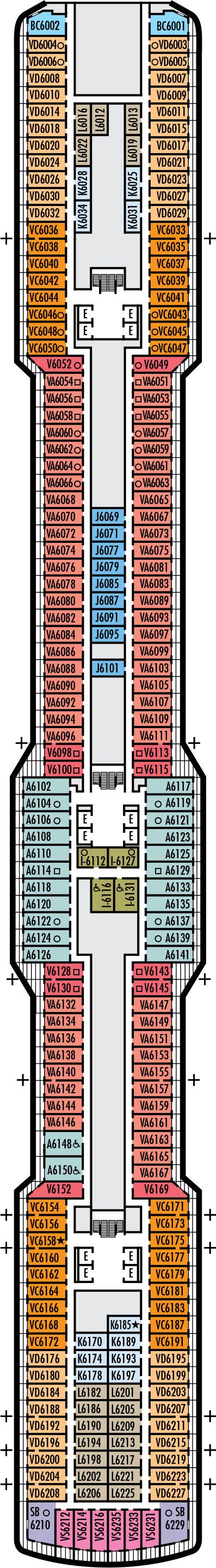 MS Koningsdam - Holland America Line - Deck 6 (Mozart)